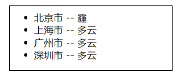 同时请求北京上海广州深圳天气并显示的需求图
