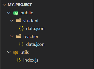 从 index.js 出发访问 student/data.json 的目录示意图