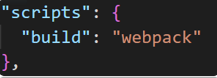 在 package.json 的 scripts 中配置 webpack 自定义命令示意图