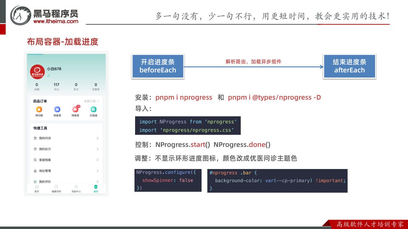 课件第12页:布局容器-加载进度 开启进度条 beforeEach 结束进度条 afterEa
